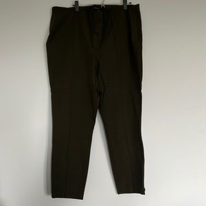 Banana republic olive green stretch slim pants. Size 20. Nwt. Side zipper